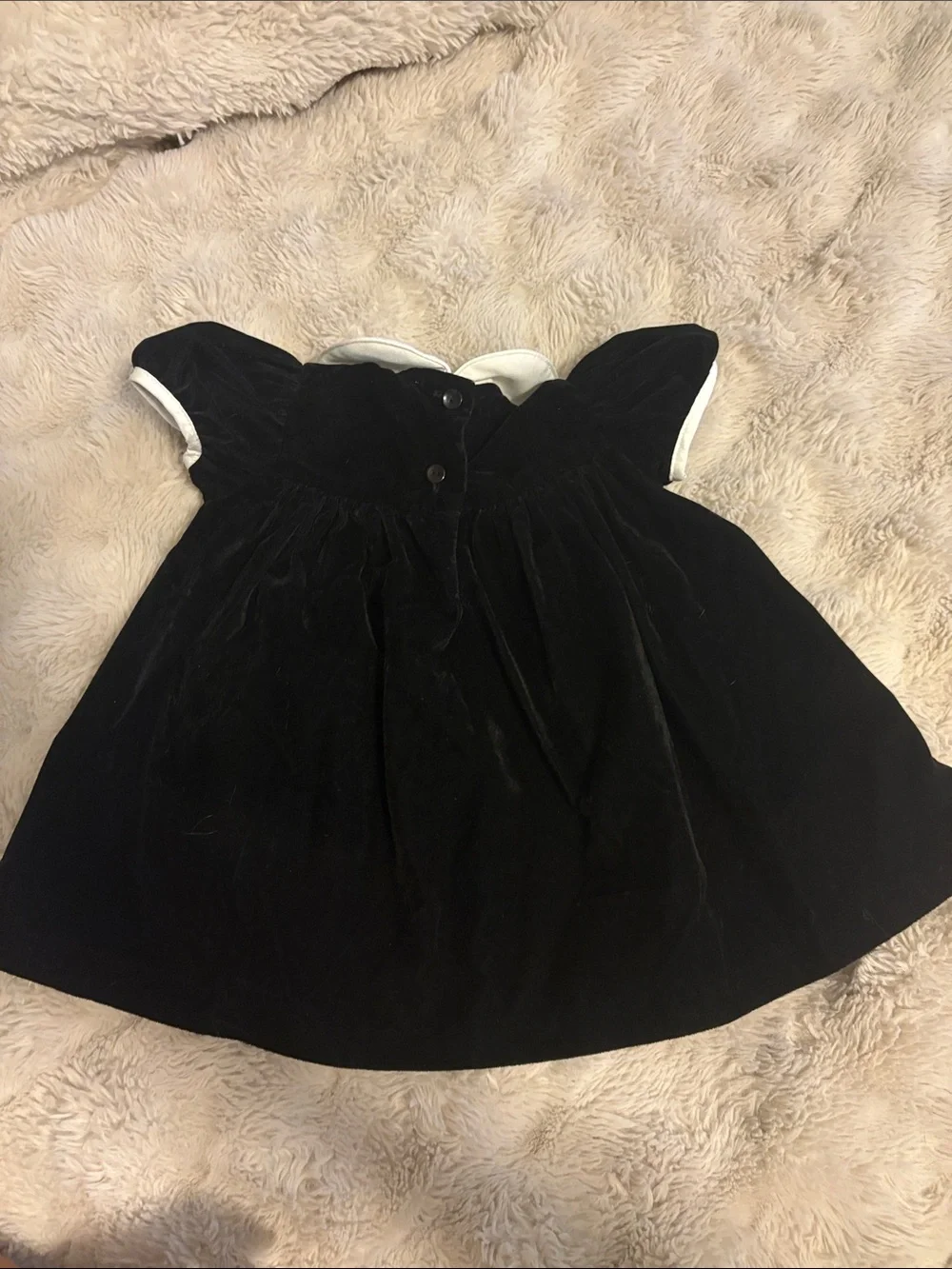 Vintage Black Girls Dress with White Peter Pan Collar